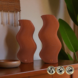 Kit 2 Vasos Decorativos Onda | Vasos de Mesa